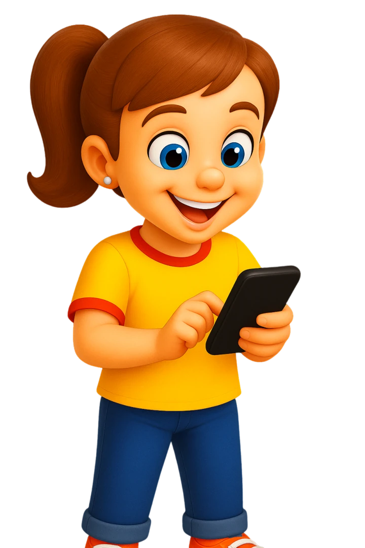 Mascote oficial Tropical utilizando o celular